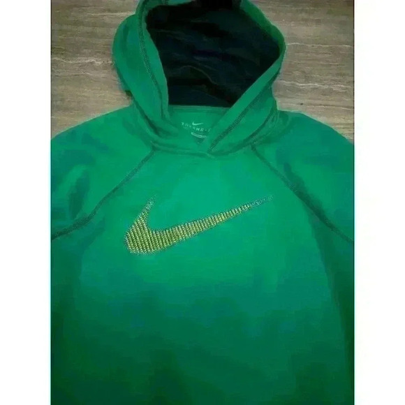 Women's Nike Therma-Fit Swoosh Out All Time Printed Hoodie - Green - Size M - Picture 5 of 5